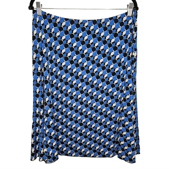 Passports Flowy Midi Circular Print Skirt with Flare Sides Size XL - Picture 6 of 7